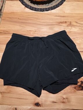 Brooks Black Women's Running Shorts with White Logo